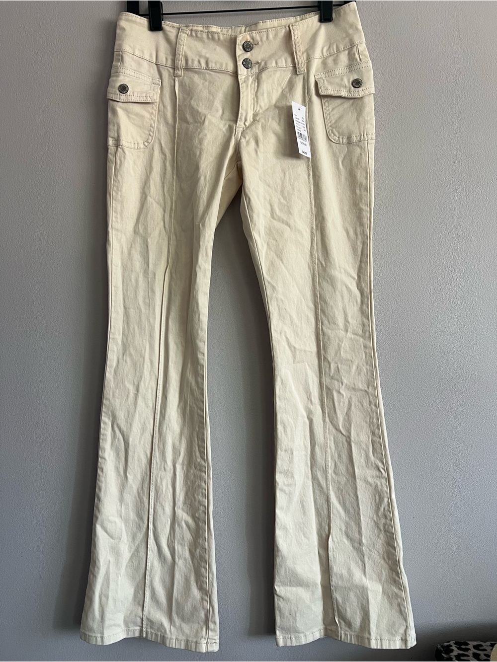John Galt PacSun Cream Flare Pants